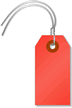 Fluorescent Red Tags (with wires)