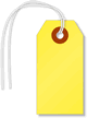 Fluorescent Yellow Tags (with strings)