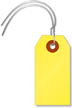 Fluorescent Yellow Tags (with wires)