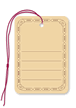 Utility Tag, buff stock, Brown ink, String