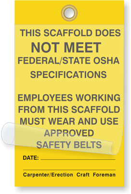 Scaffold Self Laminating Tag