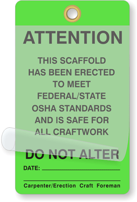Scaffold Self Laminating Tag
