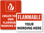 Custom Flammable Material Signs