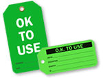 OK to Use or O.K to Use Tags