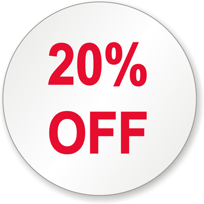 20% Off Promotional Point Of Sale Retail Stickers Sticky Tags Labels POS 