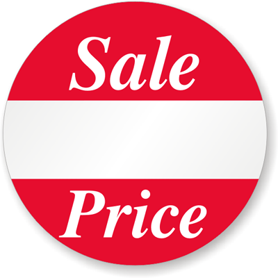Mark all the items in sale with this durable label. You can write the price  on the label using a marker or pen. - Round sale price label comes with