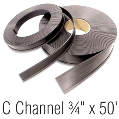 Magnetic 'C' Channel Roll Stock, 3/4 in. x 50' Signs, SKU: LH-0140