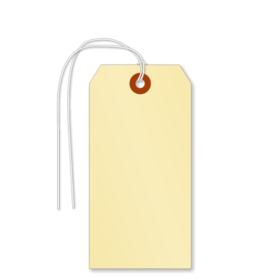 1000 Manila Shipping Tags, Blank Tag with String, Manila 10pt Cardstock Tag, 1000 Tags, 1.375x2.75