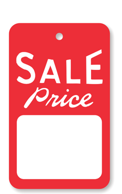 Sale Price Tag (2.875 in. x 1.75 in.) No String, SKU: TG-0033
