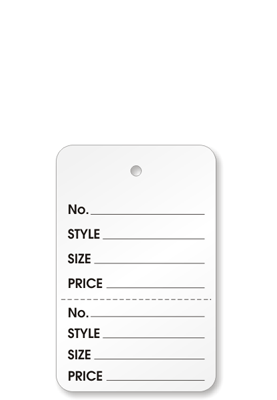 Small White Coupon Merchandise Tag With String and Perforation