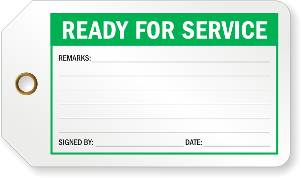 50PCS Ready For Service Tags 3" X 5 3/4" Service Repair Tags With Wire Service Tags For Equipment Black And Green Service Tags For Required - View #4