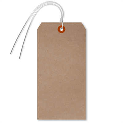 Recycled Paper Cardstock Tag with Wires - Kraft Paper Tag, SKU: TG-0450