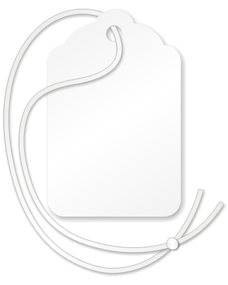 Size #5 Small Blank White Merchandise Price Tags w/ String Retail Jewelry Strung 
