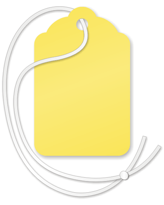 100 Yellow Price Tags String Merchandise Garment Hang Coupon Strung Label Retail 