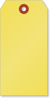 4¾ in. x 2-3/8 in. Yellow Tags, SKU: T358-5-YL