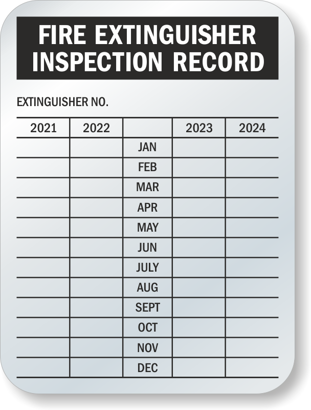 Fire Extinguisher Inspection Log Printable Printable Monthly Fire Images