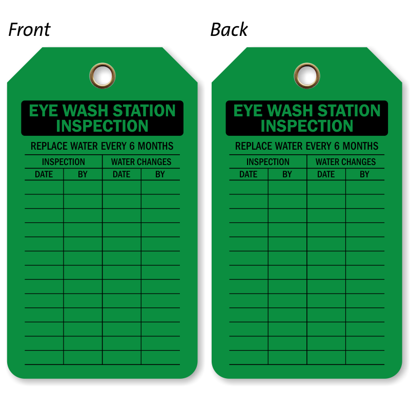 Eye Wash Station Inspection Plastic Tags, SKU: TG-1266