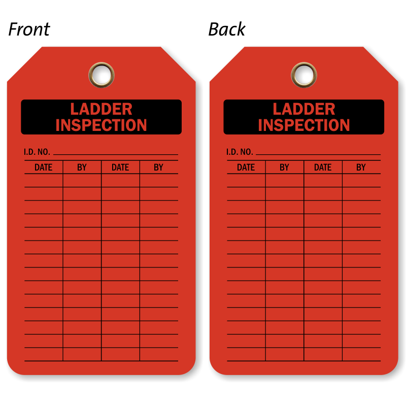 Safehouse Signs LT-423 Ladder Inspection Tags, 6X3, Laminated Tag