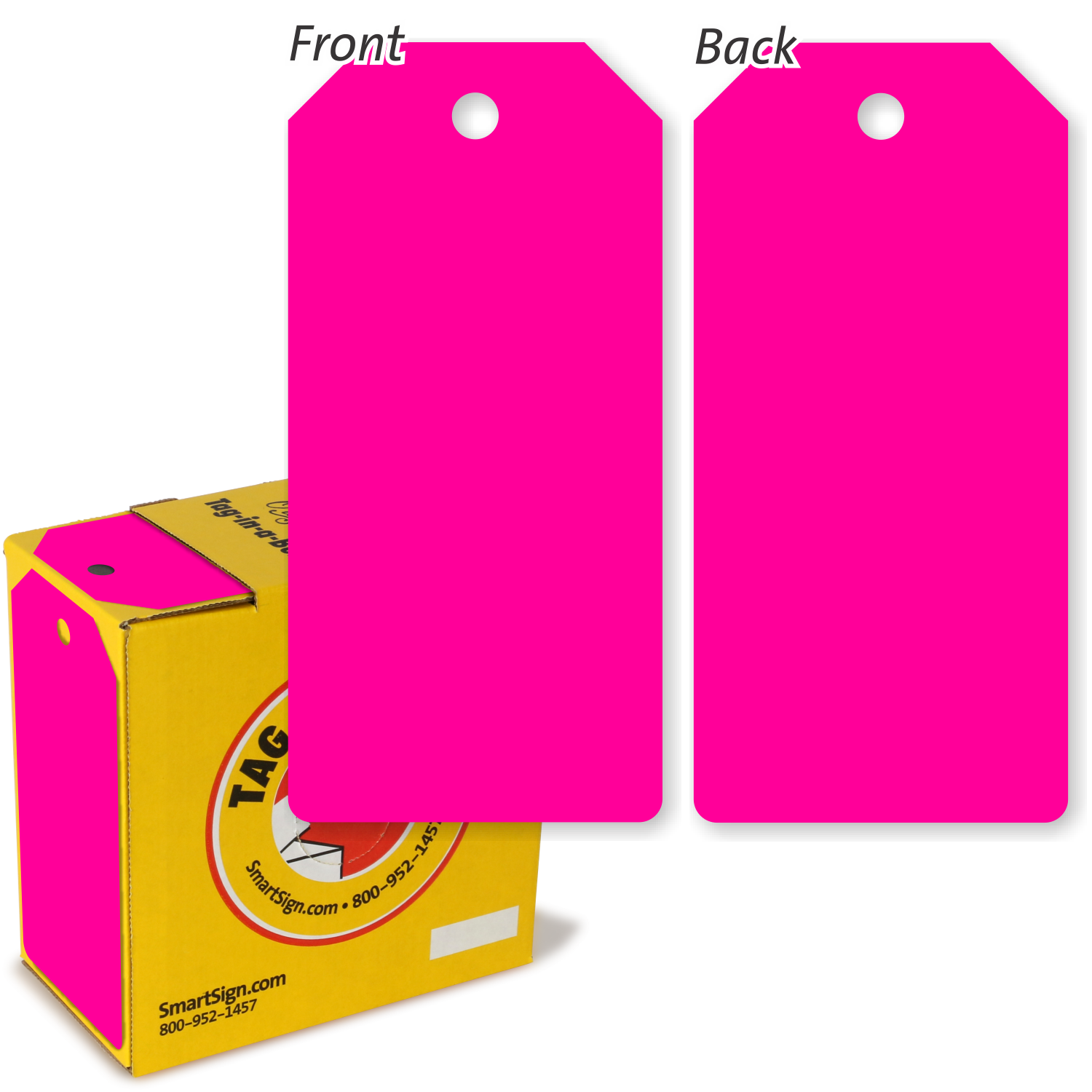 6.25 in. x 3 in. Economy Colored Coded Tag-in-a-Box, Plastic, SKU