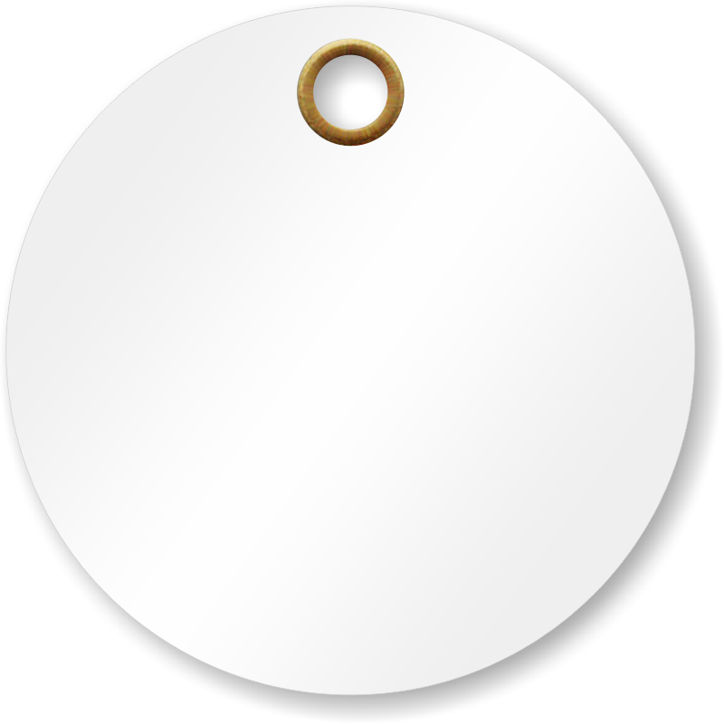 3 in. White Circular Blank Tags, SKU: TG-2123-WH