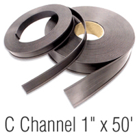 Magnetic C Channel Roll Stock, 1 in. x 50'