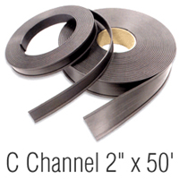 Magnetic 'C' Channel  Roll Stock, 2 in. x 50'