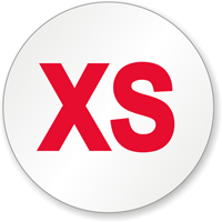 XS Size Circle Garment Sticker Label