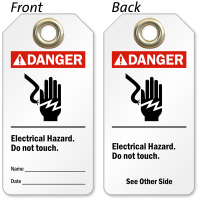 2 Sided Electrical Hazard Danger Tag