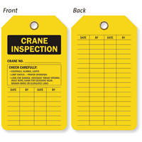 Crane Inspection and Status Record Two-Sided Tag, SKU: TG-0602
