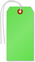 Fluorescent Green Tags (with strings)