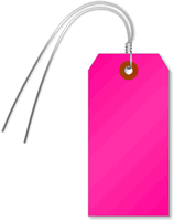 Fluorescent Pink Tags (with wires)