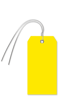 Yellow Tear-Proof Blank Plastic Tags with Wire