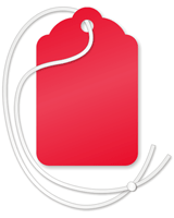 Red Merchandise Price Tag (with strings)