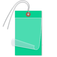 Blank Self-Laminating Write-On Tags With Wire, Dark Green