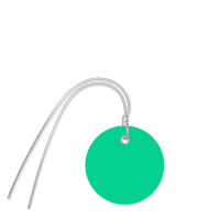Plastic Circle Wired Tags, Dark Green