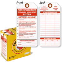 Fire Extinguisher Recharge Reinspection Record Tag-in-a-Box