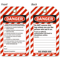 2-Sided Following Tasks Have Been Performed Lockout Tag