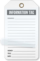 Information Tag Self-Laminating Tags