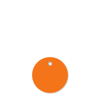 Orange Plastic Circular Tags With Metal Eyelet