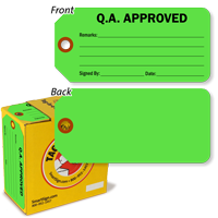 Q.A. Approved Inspection Tag-in-a-Box with Fiber Patch