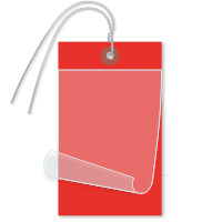Blank Self-Laminating Write-On Tags With Wire, Red