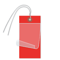 Red Self-Laminating Tags With Ties